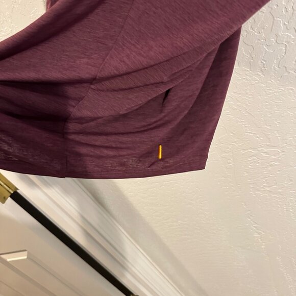 Lucy Purple Heathered Batwing Short Sleeved Cowl Neck Boxy Athletic T Shirt - Picture 7 of 12